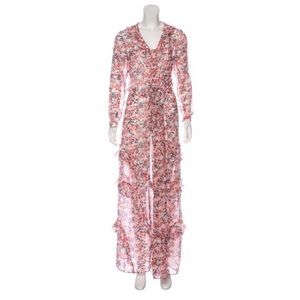 Saloni Silk Ruffle Floral Dress